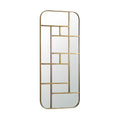 Modern Geometric Wall Mirror with Gold Frame
